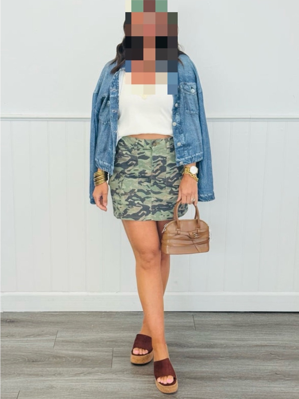 Camo Print Mini Skirt — Olive Green Camouflage